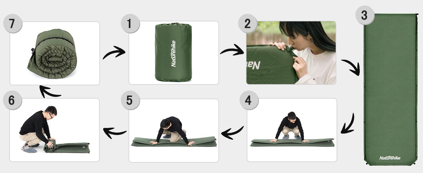 Naturehike Self-Inflating Sleeping Pad with/without Pillow, Ultra-Light, Waterproof Camping Mattress for Backpacking, Connectable for Multi-Person Use portable inflatable FathersDayGift Naturehike Self-Inflating Sleeping Pad with/without Pillow, Ultra-Light, Waterproof Camping Mattress for Backpacking, Connectable for Multi-Person Use portable inflatable FathersDayGift