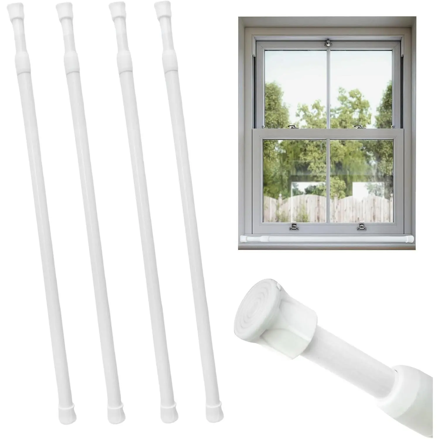 4 Pack Window Security Bars, 15.7''-27.5'' Adjustable