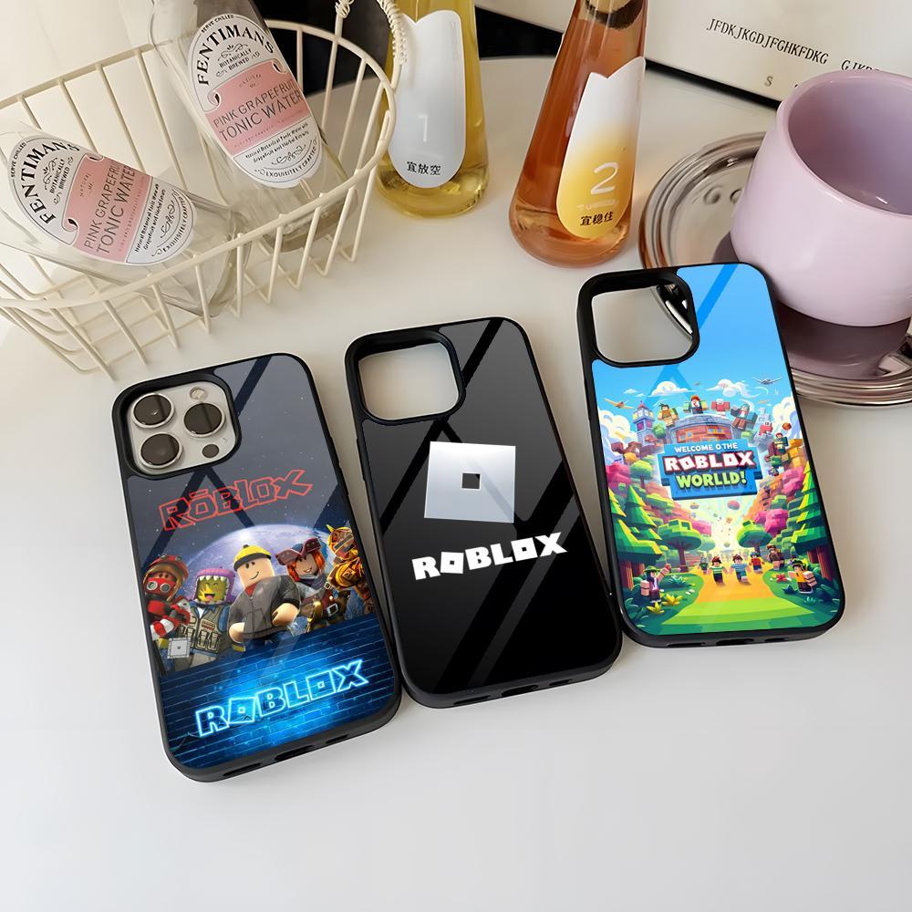 Cartoon R-Robloxs Phone Case for 17 Pro Max iphone 16 Plus 15 Pro Max 14 12 11 13 Mini X Xs XR PC+TPU Cover