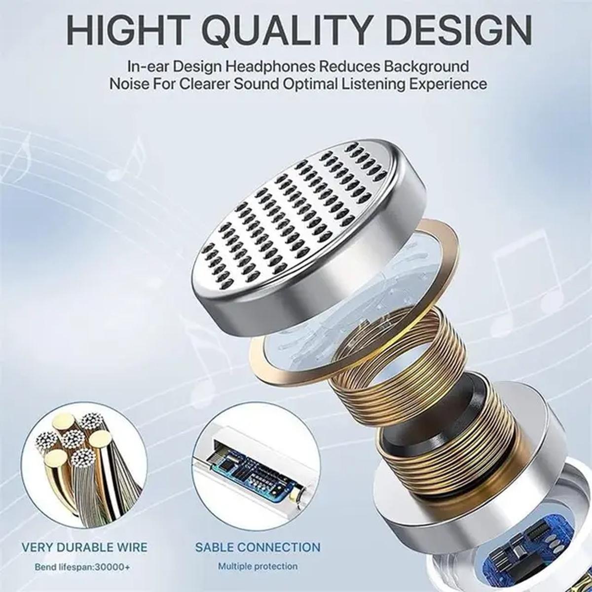 Type-C Wired Semi-In-Ear Everyday Earbuds, Minimalist Design, Clear Audio, Crisp Calls, Compatible with iPhone & Android, Ideal for Daily Use