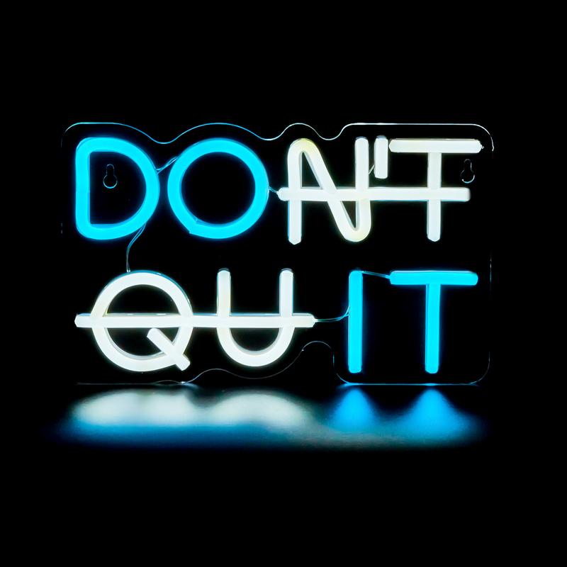 Don't Quit Slogan Design Neon Light, 1 Count USB Powered LED Neon Sign, Decorative Light For Home, Party & Shop Decor, Led Neon Lights