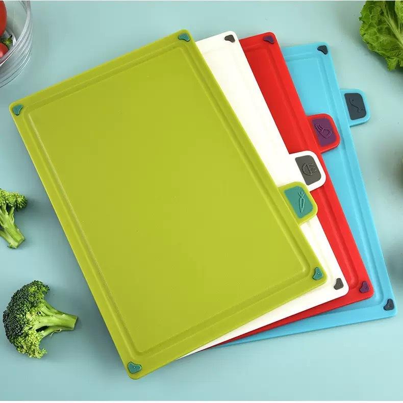 Color Coded PP Plastic Cooking Cutting Board Set Kitchen Multi Functional Chopping Boards for Fruits Vegetables Meat Dishwasher Safe Non Toxic