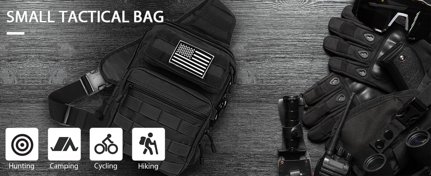 Tactical Sling Bag Backpack Military Rover Shoulder Sling Pack Small EDC Crossbody Chest Bag for Men, All-Season Use