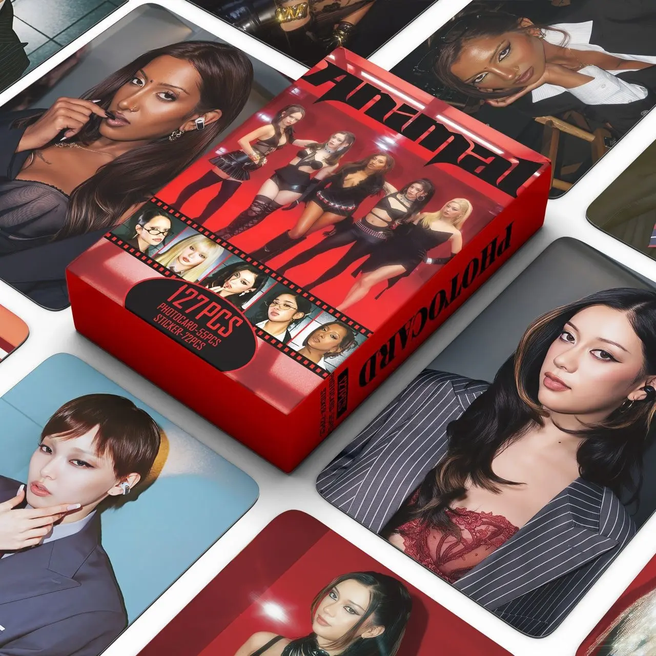 127pcs KATSEYE <Animal> concept photo series showcases card second mini album <WILD>, HD Double-Sided Idol Fan Collection, double-sided high-definition photo card support peripheral card collection card,boxLimited Edition Collectible Gift for Fans