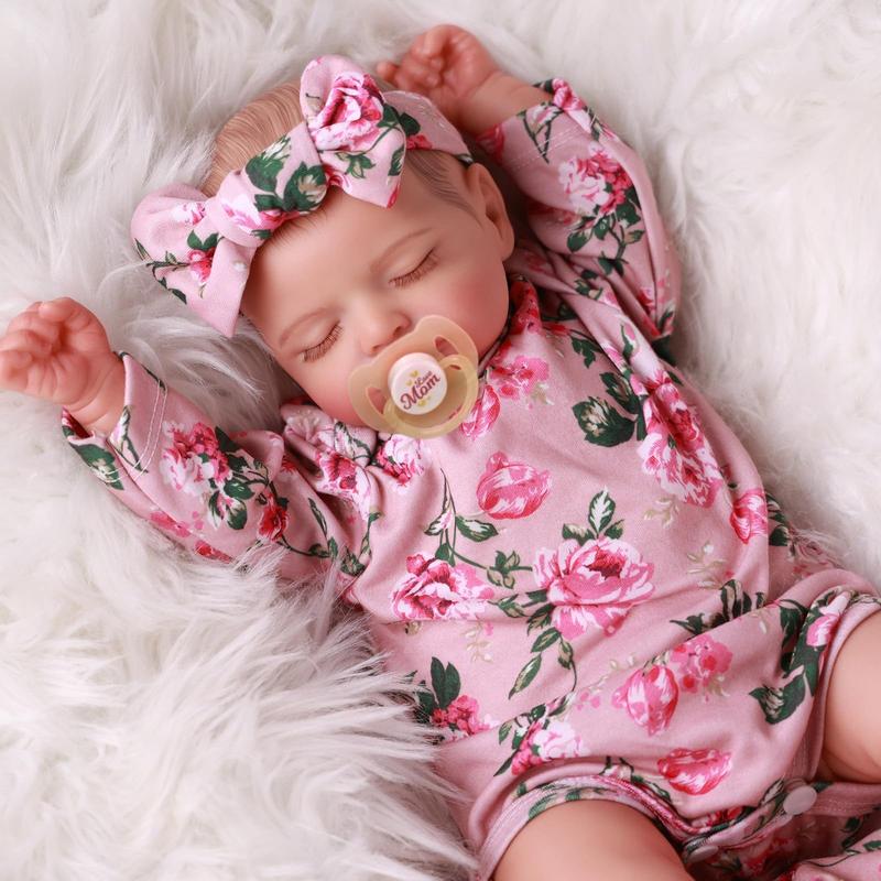 BABESIDE 12/17/20 Inch Lifelike Reborn Baby Dolls Soft Full Body, Realistic Baby Doll Sweet Sleeping Soft Vinyl Real Life Baby Dolls Cute Girl with Toy Accessories Gift Set for Kids Age 3+