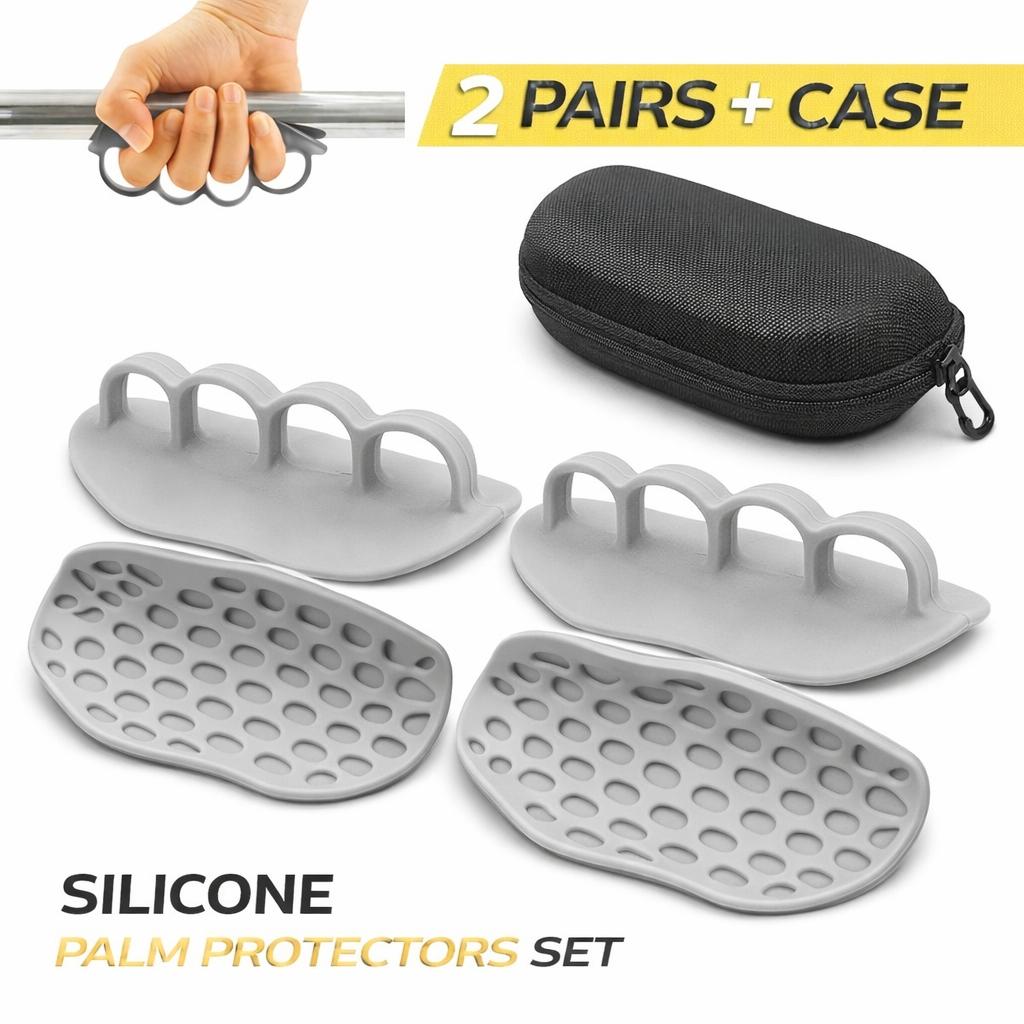 Anti‑Slip Silicone Grip Pads for Weightlifting & Gym • Palm Protection Hand Grips for Dumbbells, Kettlebells, Pull‑Ups & Barbell Training • Enhance Grip Strength • No Calluses • Sweat‑Proof Fitness Accessory