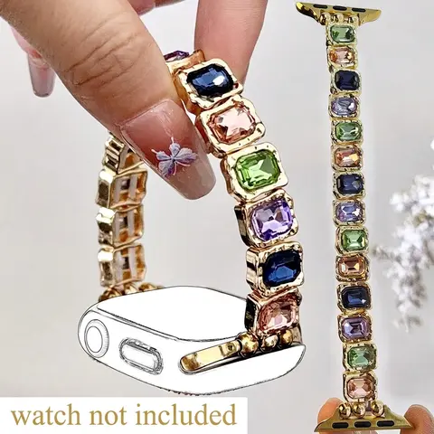 Luxury Sparkling Rhinestone Bracelet Strap Compatible with Apple Watch Series 1-11, High-Quality Band for Party, Holiday, Daily Wear, Smart Watch Accessories, Smart Watch Straps (Band Only)