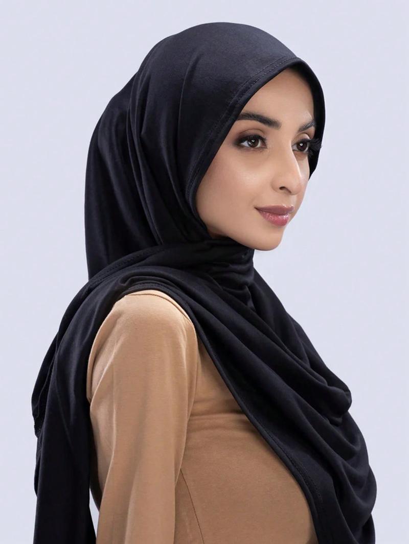 Women Breathable Stretchy Jersey Shawl Wrap, Soft Lightweight Headscarf Scarf, Versatile Fashion Accessory for Daily Wear & Stylish Turban Hijab