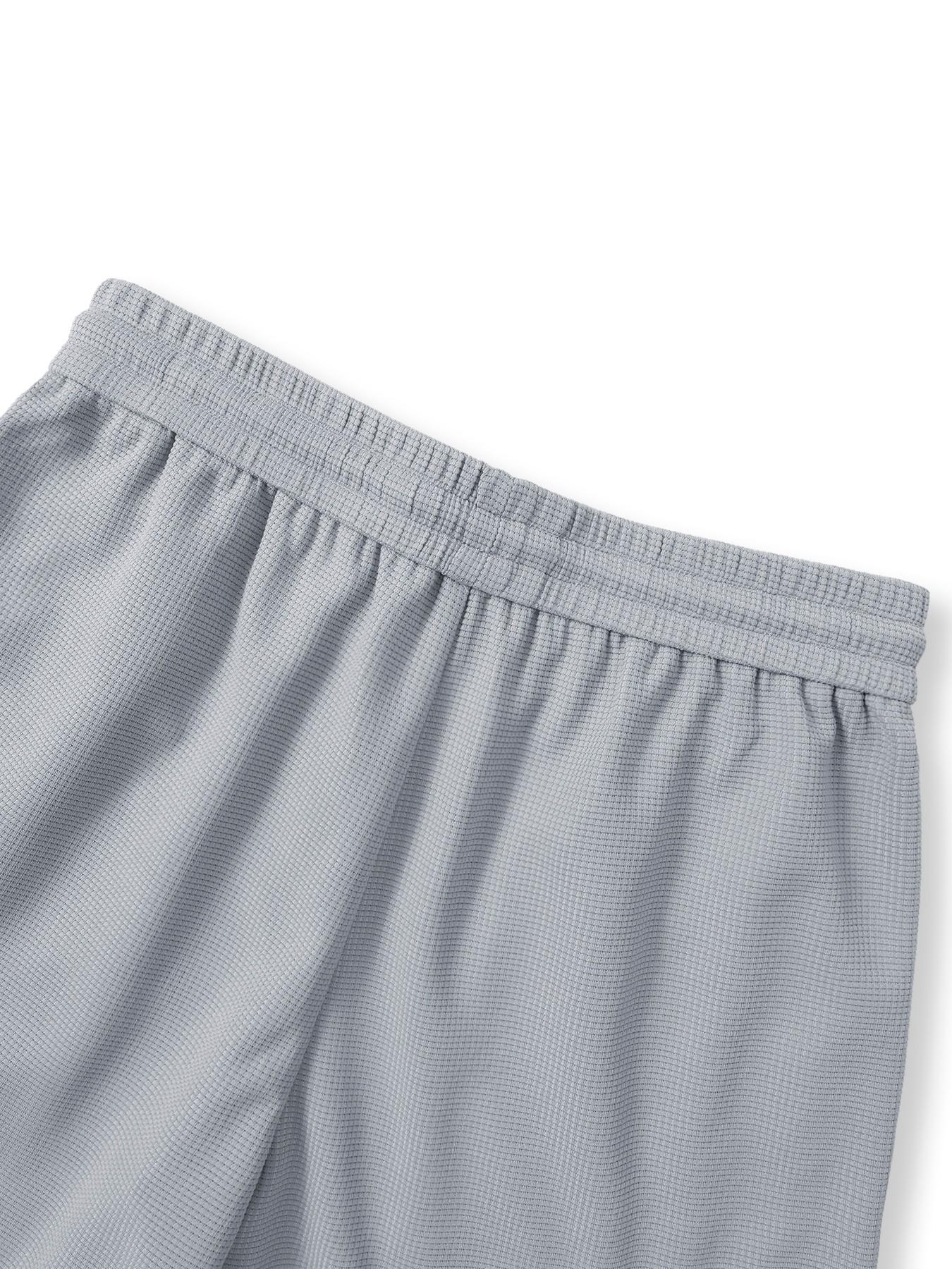 Men's Summer Streetwear Loose Fit Gym Shorts, Elastic Waist Textured Shorts, Trendy Waffle Pattern Lightweight Skateboard Shorts