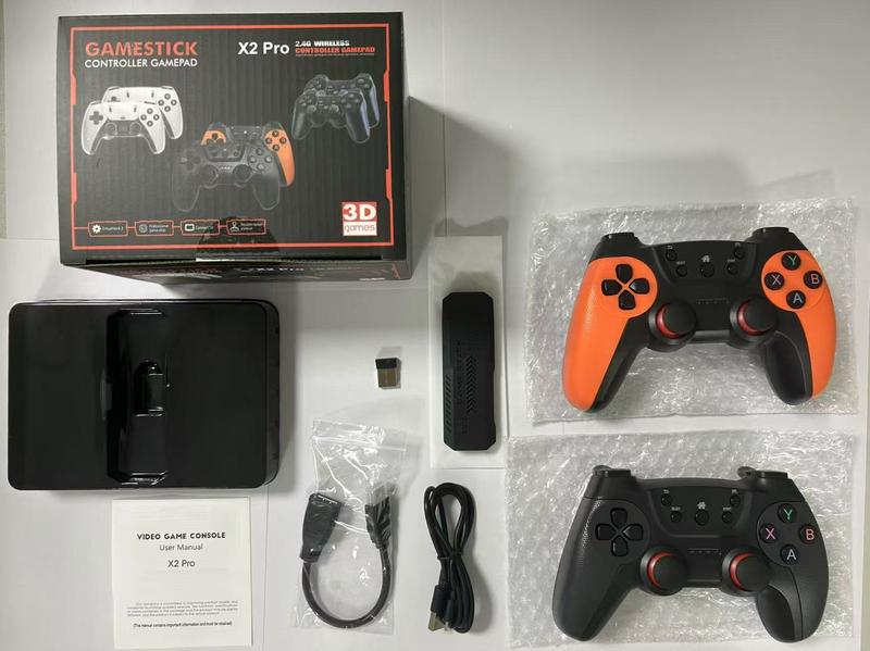 X2 PRO Retro Game Stick 4K Console with 58000+ Games 41 Classic Emulators Plug & Play HDMI 64GB/128GB Dual 2.4G Wireless Controllers for TV Home Entertainment Party Fun