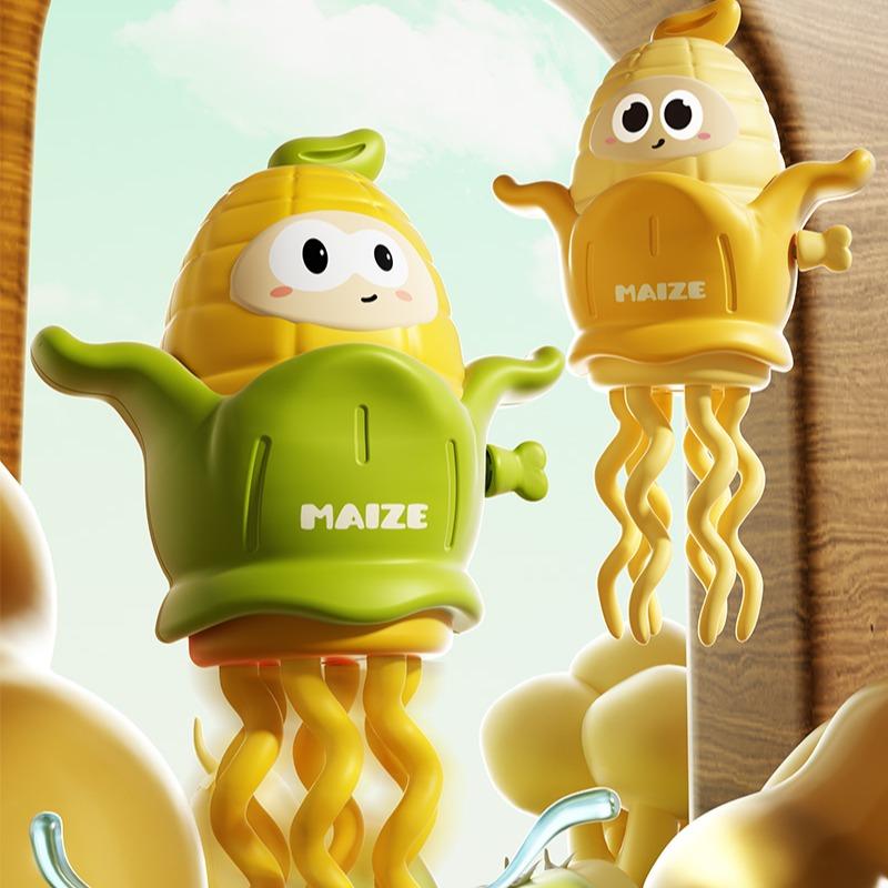 Dancing Dual-Color Corn Spring Toy, Baby Simulation Animal Stress Relief Mechanical Crawling Running Toy, Fun Interactive Plaything