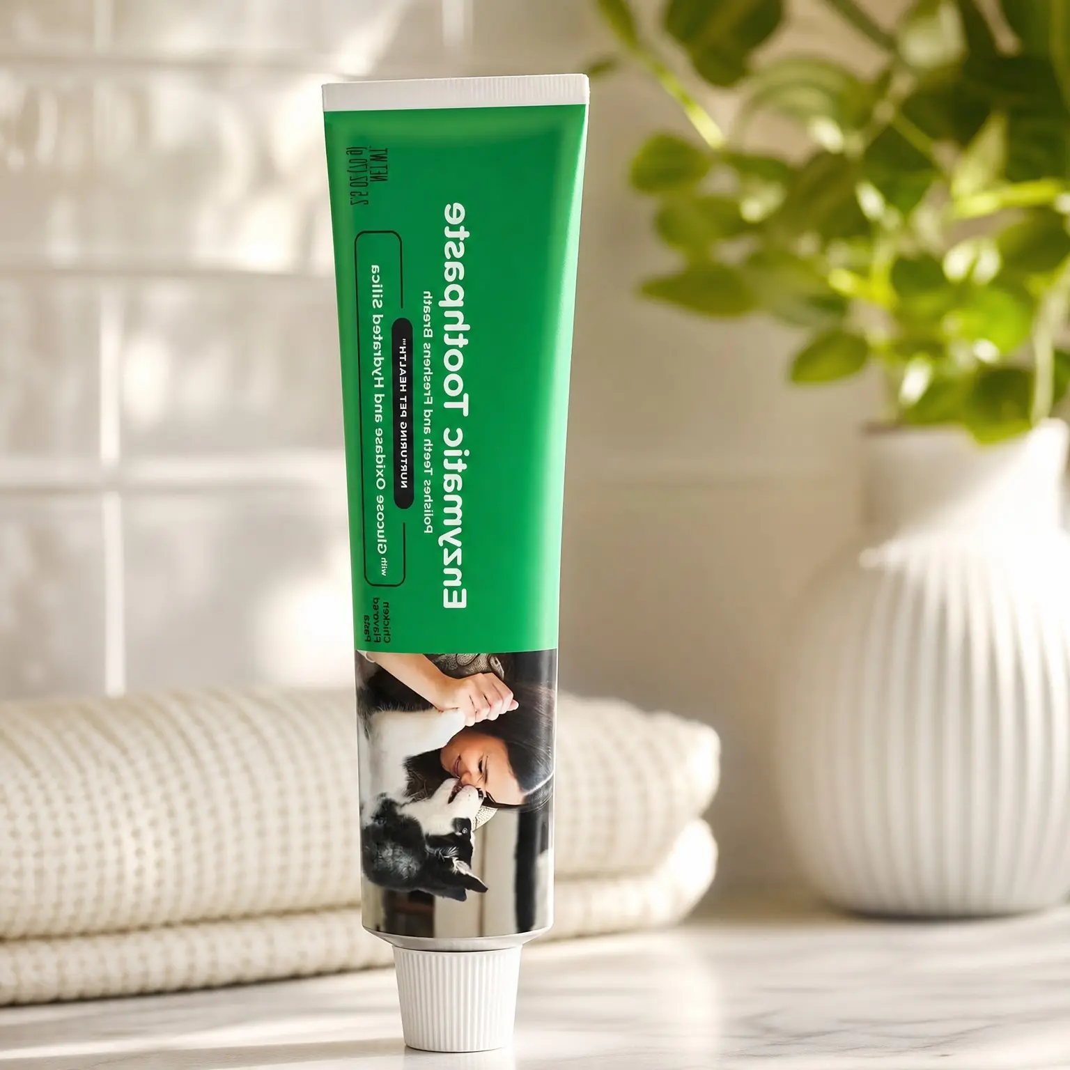 Enzymatic Dog Toothpaste, Chicken Flavor, 2.5oz - Teeth Cleaning for Dogs, Dog Breath Freshener, Plaque Remover, Tartar Control, Non Foaming, Made in USA, Oral CareGift