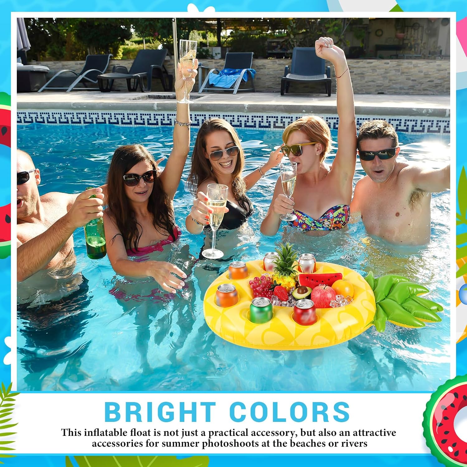 Inflatable floating chilled beverage rack, summer ice bar ice bucket, suitable for swimming pools, floating hut bars, adult hot tub beverage racks, inflatable pool accessories