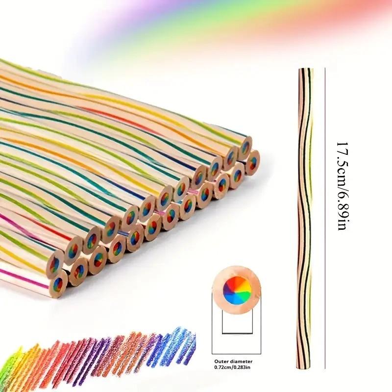 12-Pack 7-Color Wooden Pencils Set, Creative Art Supplies Ideal for Drawing & Writing, Perfect for Artists & Beginners