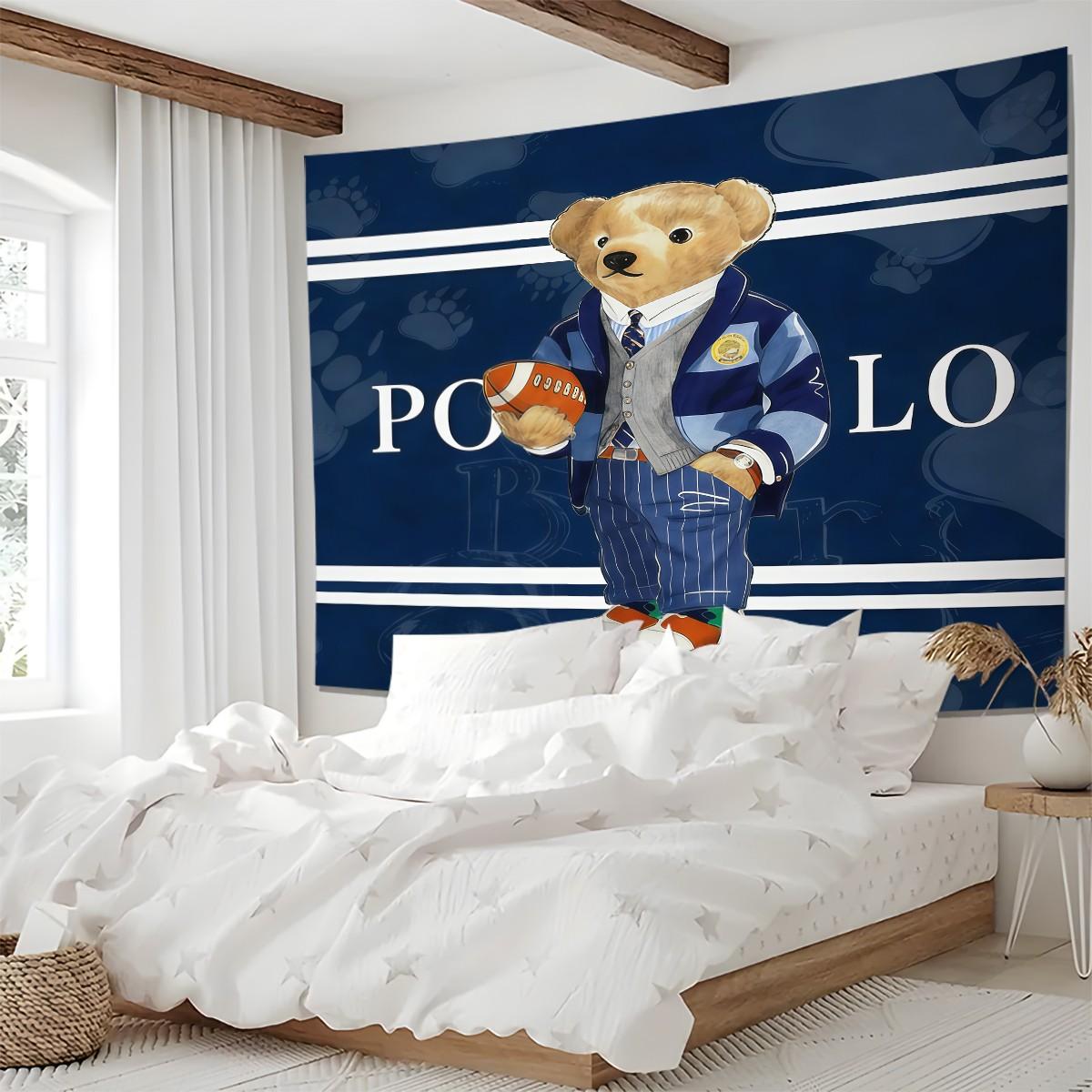 Bear Pattern Tapestry, Stylish Room Flag, Unique Wall Art For Living Room And Bedroom, Soft And Durable For Kids And Adults Daily Holiday Birthday Gift Bedroom Decoration