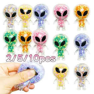 Soft Gel Alien Toys Set for Kids, Stress Relief Balls, Sensory Fidget Relief, Space Party Favors, Bath Tub Toys, Pool Toys, Desk Decorations, Random Colors & Styles