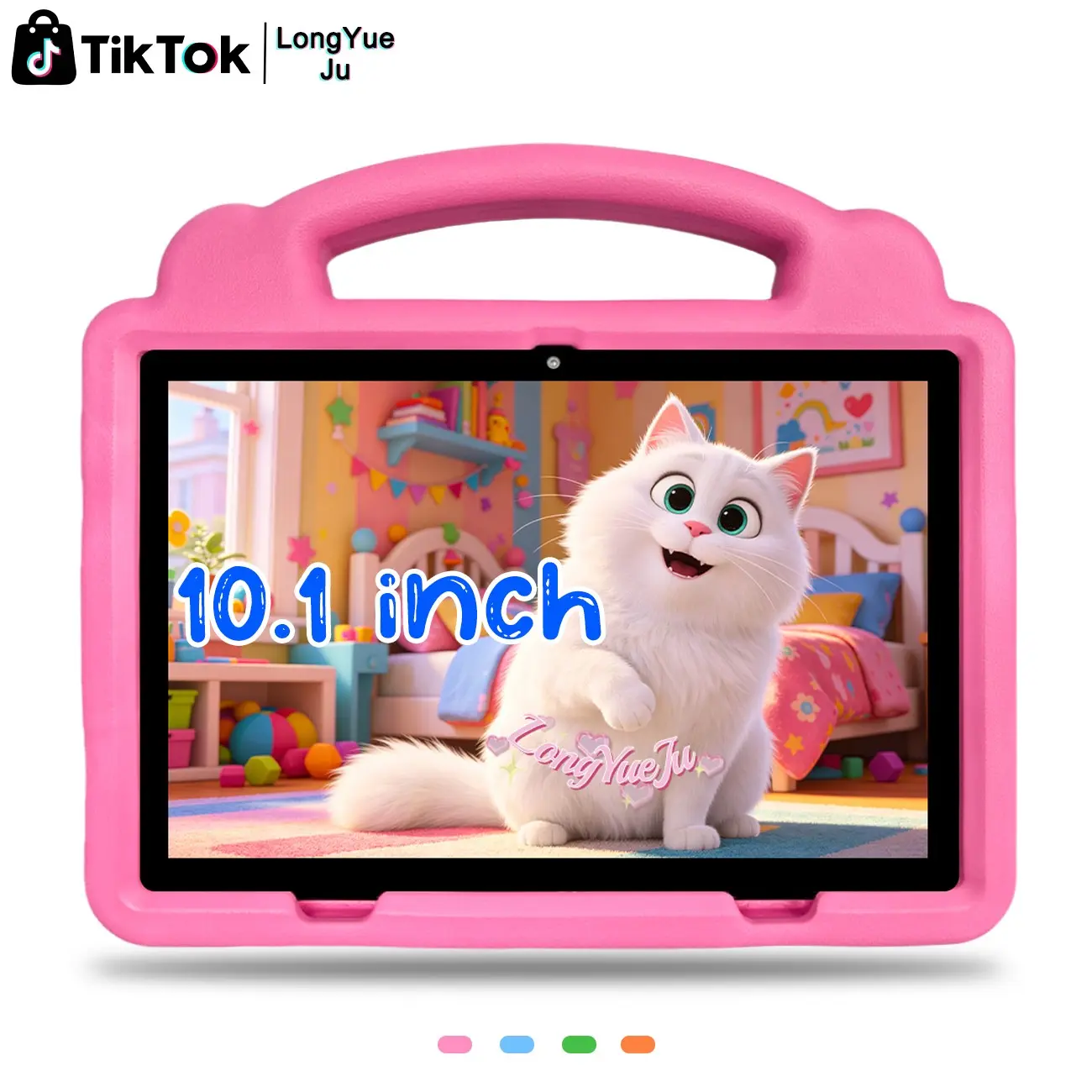 BackToSchool New Arrival 10.1 Inch Android Kids Tablet, Toddler Tablet, 5G WiFi, HD Display with Parental Control, Compatible with Educational Learning System, Come with EVA Shockproof Protective Case, Gift for Birthday & Christmas, Blue Pink, No adapter