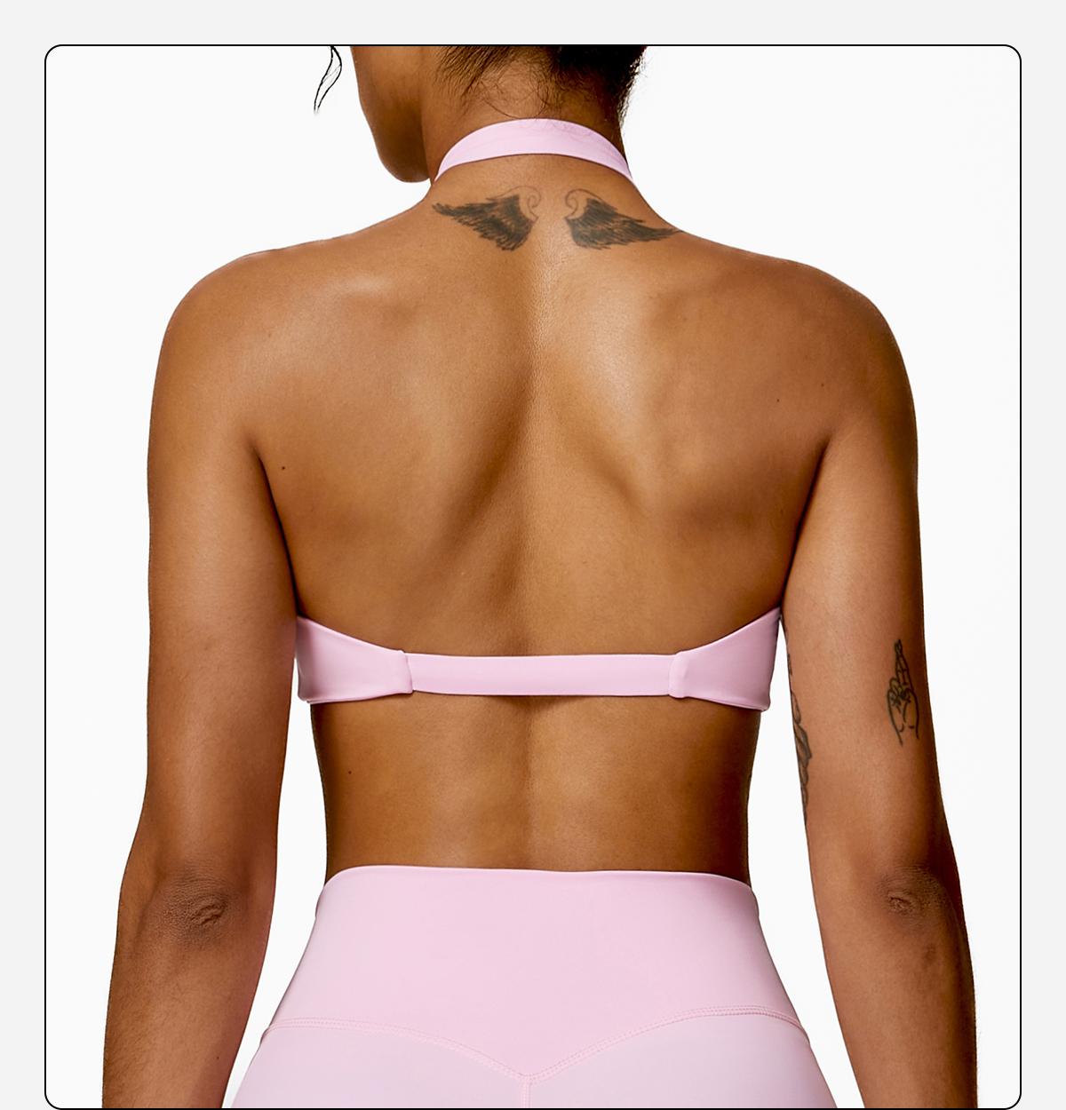 MFVIM Women's sports underwear, sexy hanging neck twist design sports underwear built-in bra pads, comfortable and skin-friendly, four seasons can wear, running gym workout sports underwear SpringStatements