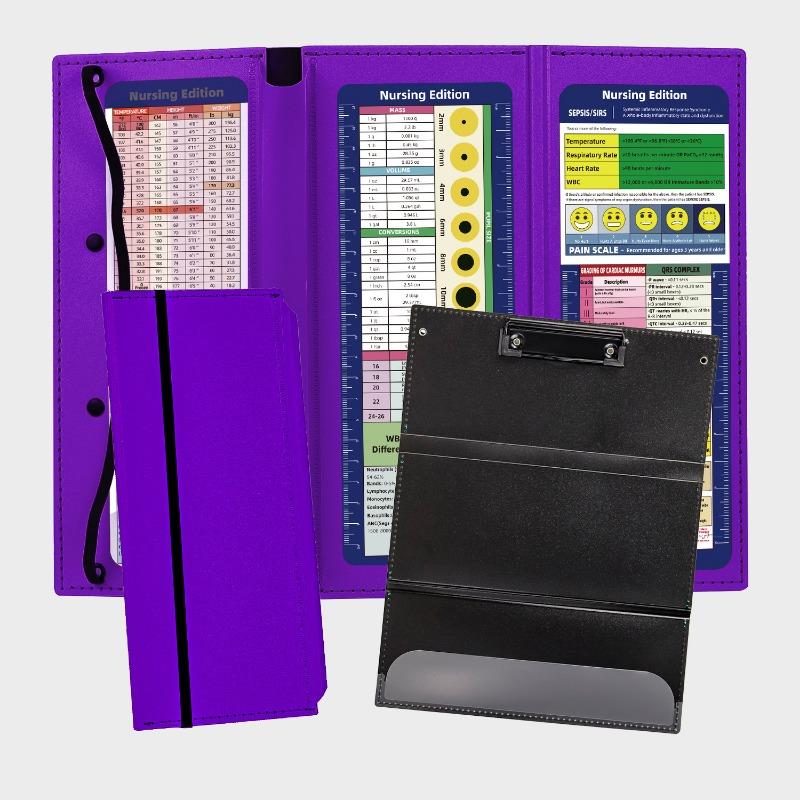Tri-Fold PP Plastic Nursing Clipboard, Letter-Size 3-Panel Foldable Medical Folder Board, Portable Pocket Writing Pad Document Holder (In Stock)