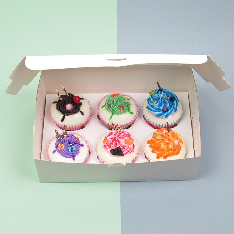 20/15/10/5/1pcs 4/6 Pack Clear Window Muffin Boxes, Kraft Paper Cupcake Containers for Bakery Desserts.needoh.paper plates