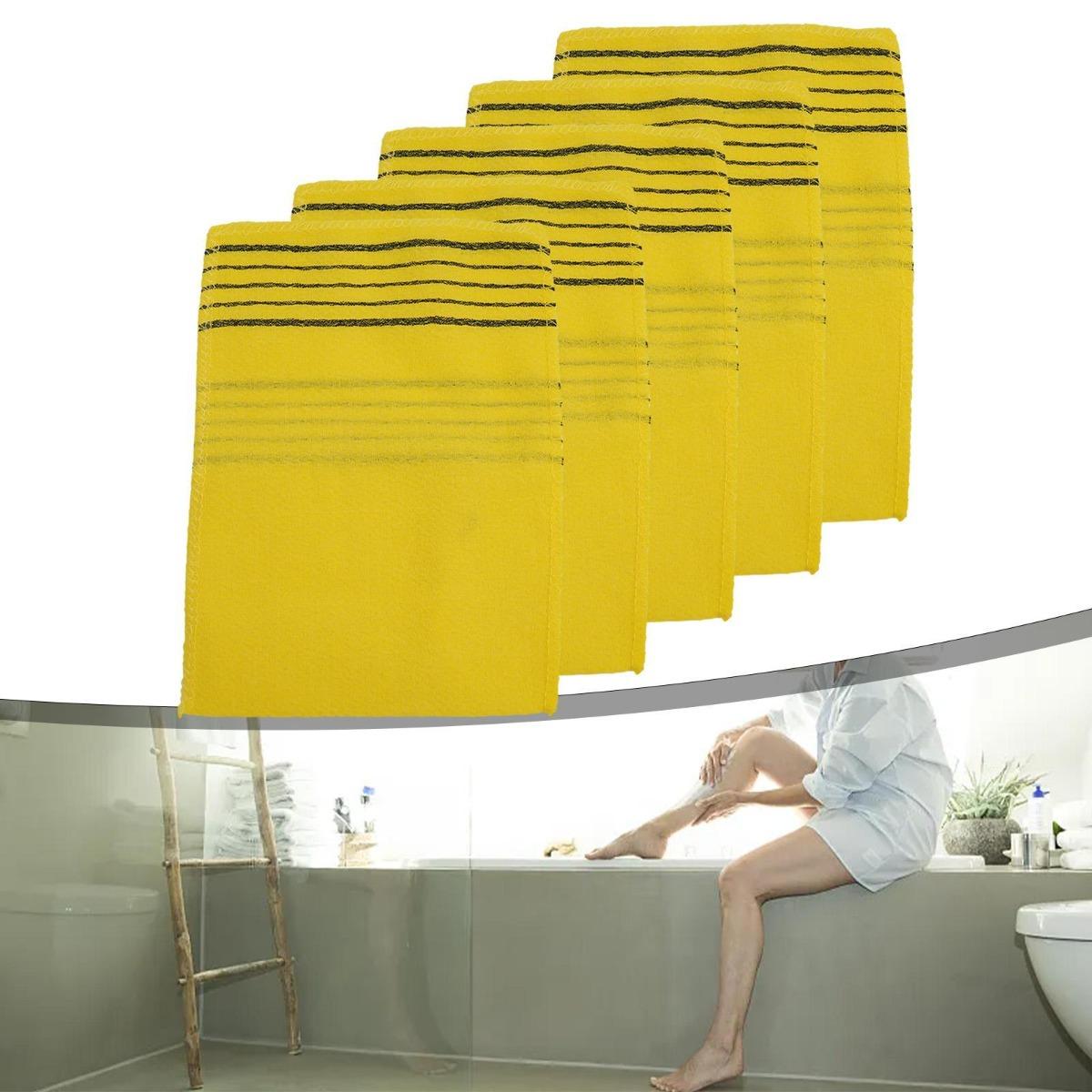 5PCS Korean Exfoliating Shower Gloves - Deep Cleaning Bath Mitts for Smooth Skin, Body Scrub (Personal Care for Camping & Hiking)