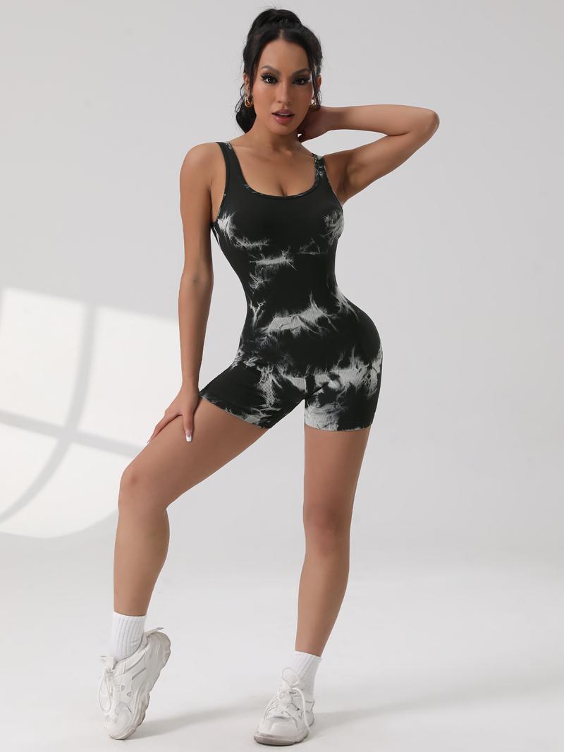 CHRLEISURE 3PCS Backless Sleeveless Sports Jumpsuits Shorts Workout For Women V Back Scrunch Yoga Romper Fitness Bodysuit leggings