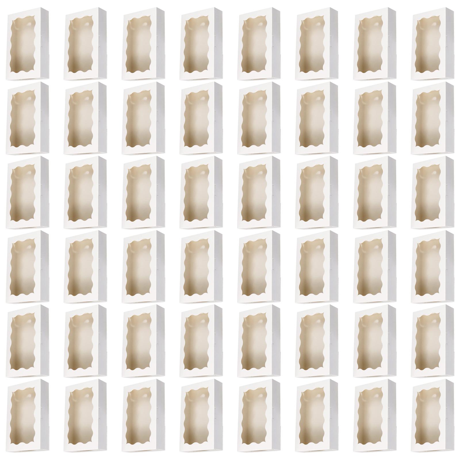 White Cookie Boxwith Window 7.09x4.9x1.75 Inch TwoUses Pastry Biscuit Bakery Box ForPackaging Bakeware