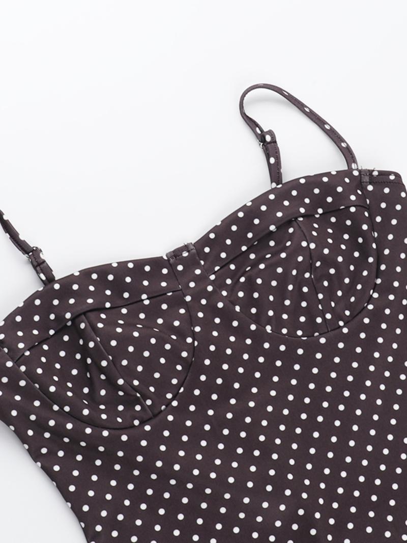 Women's Polka Dot Print Cami Dress, Casual Sleeveless Spaghetti Strap Short Dress for Summer, Ladies Clothes for Beach Holiday, Womenswear, Casual Dresses