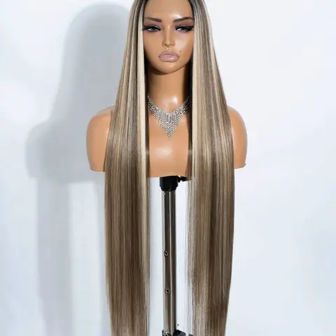 38 Inch Long Straight Lace Front Wigs for Women, Gorgeous Fluffy Heat Resistant Fiber Pre Plucked Wigs without Bangs, Synthetic Wigs for Party, Daily Use, Daily Wear Wig