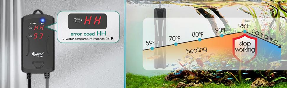 hygger Fully Submersible Aquarium Heater with External Temperature Display Controller Upgraded Double Quartz Tubes Fish Tank Heater, Suitable for Marine and Freshwater hygger Fully Submersible Aquarium Heater with External Temperature Display Controller Upgraded Double Quartz Tubes Fish Tank Heater, Suitable for Marine and Freshwater