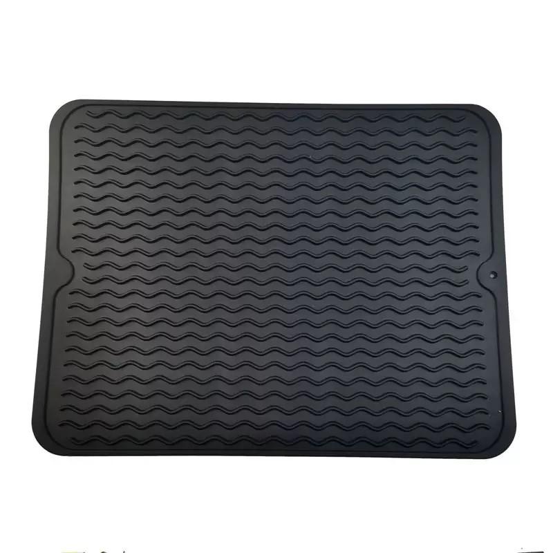 Silicone Drying Mat, Non-Slip Kitchen Drain Mat, Durable and Flexible, Fast Draining, Ideal for Utensils, Vegetables, Fruits