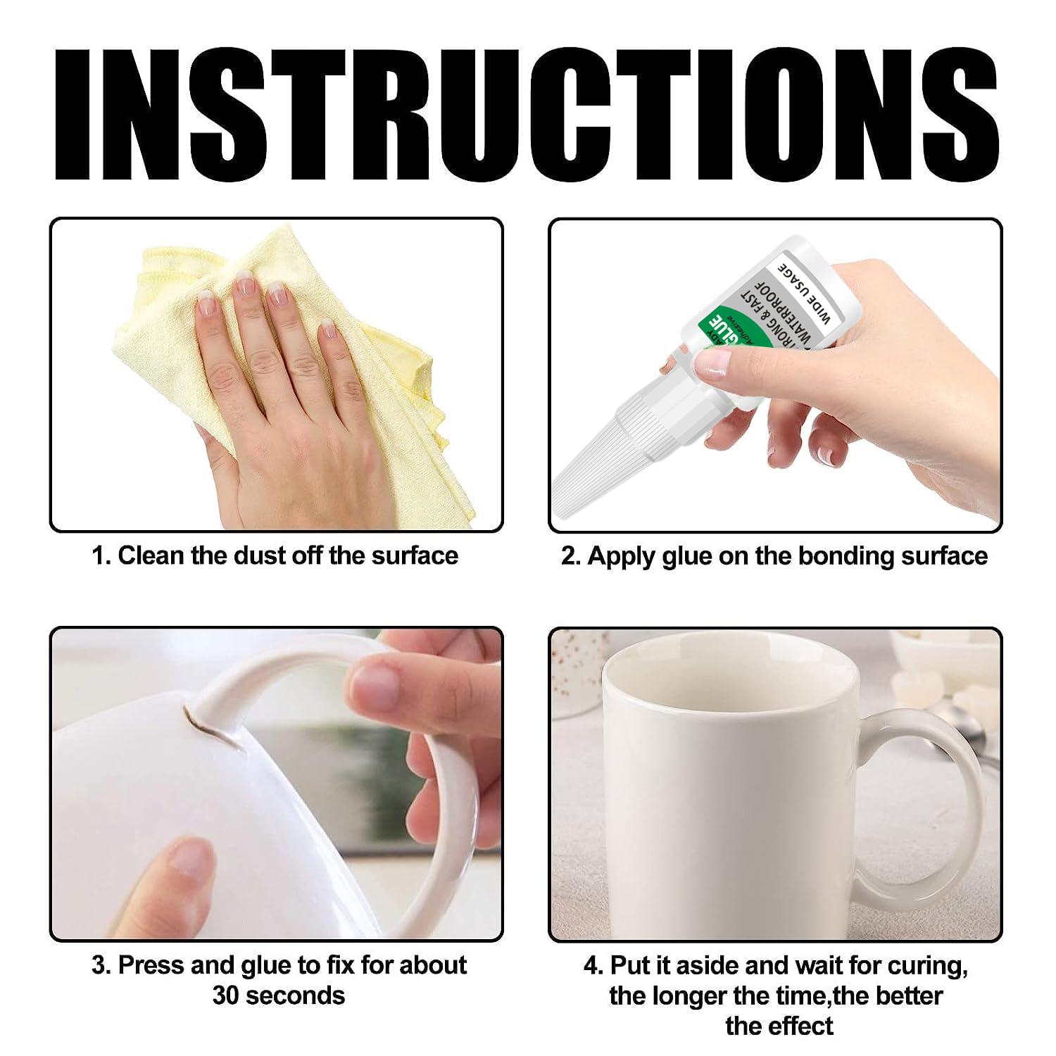 4PCS All-Purpose Super Glue, Cyanoacrylate Nail Glue Magic Glue Shose Glue Welding High-Strength Glue Super Glue Gel, Strong & Instant Bond, Fast Dry, Repair Glue for Shoes, Ceramics, Porcelain, Metal, Plastic, Wood, Leather, Glass, TRENDREADY