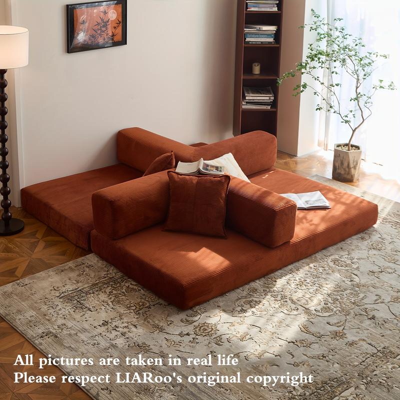78.8'' Sofa Bed Cloud Couch Corduroy Upholstered Sectional Convertible Multi-Functional Floor Sofa for Living Room & Apartment Furniture