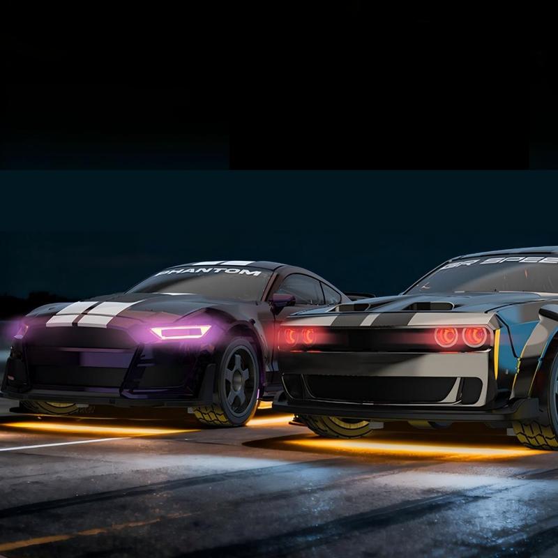 1:43 American Muscle RC Drift Car, RC Cars, Abs Alloy Precision Structure, 7 Color Lights, Type-C Charging, 30-Minute Battery Life, Ages 8+