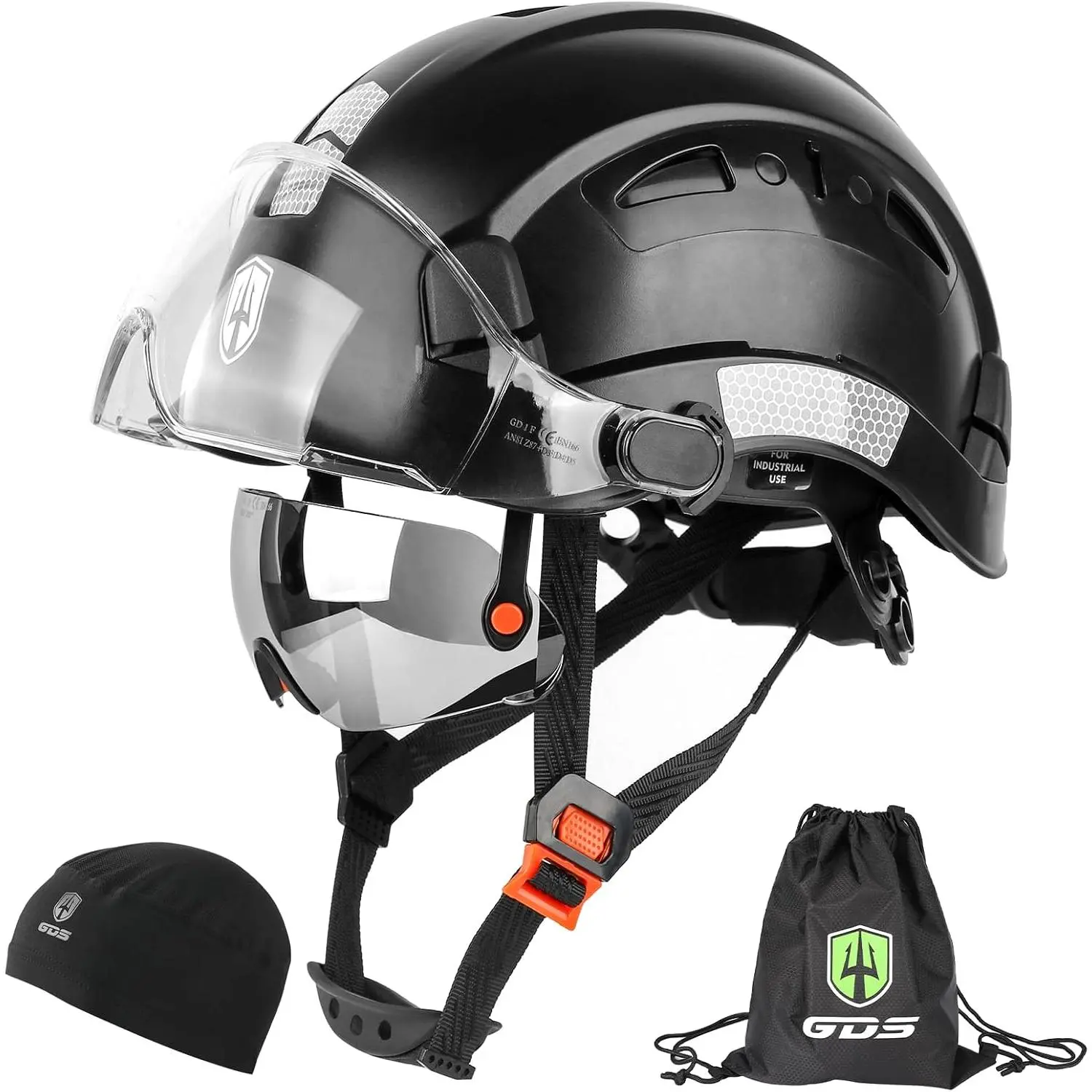 Black with Smoke built-in visor and Clear outside 