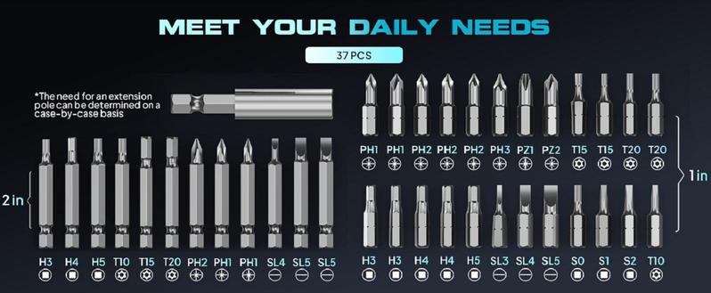 Seesii Electric Screwdriver, 37 Metal Bits, Max 6 N.m, 4 Torque Settings, 2000mAh Battery, LED Light Power Screwdriver Kit for Furniture/Computer/Electrical Repairs Bedroom Must-haves Tools #TikTokShopBacktoSchool SD100 Seesii Electric Screwdriver, 37 Metal Bits, Max 6 N.m, 4 Torque Settings, 2000mAh Battery, LED Light Power Screwdriver Kit for Furniture/Computer/Electrical Repairs Bedroom Must-haves Tools #TikTokShopBacktoSchool SD100
