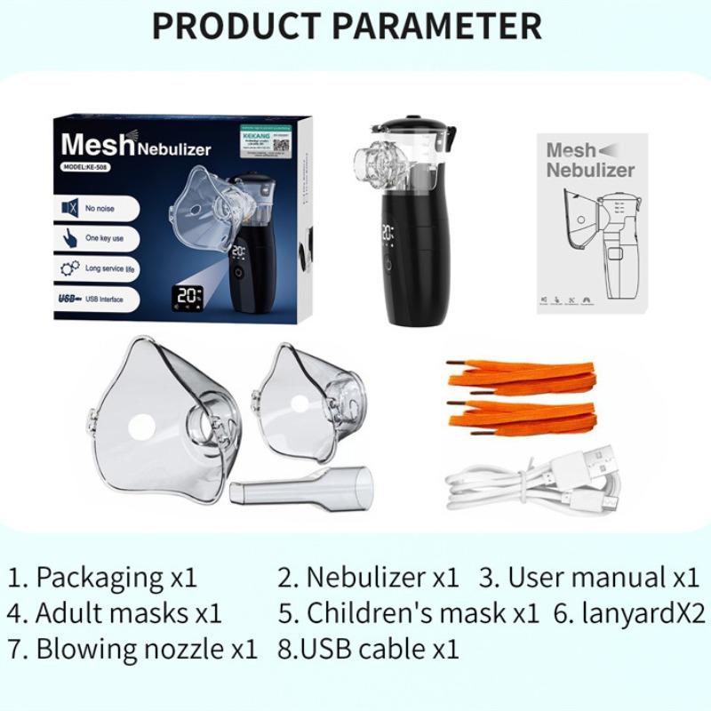 Portable Facial Steam Mask with Auto-Cleaning LED Interface, Rechargeable Handheld Humidifier for Home Travel Care, Facial Care Instrument, Includes 2 Masks + Mouthpiece