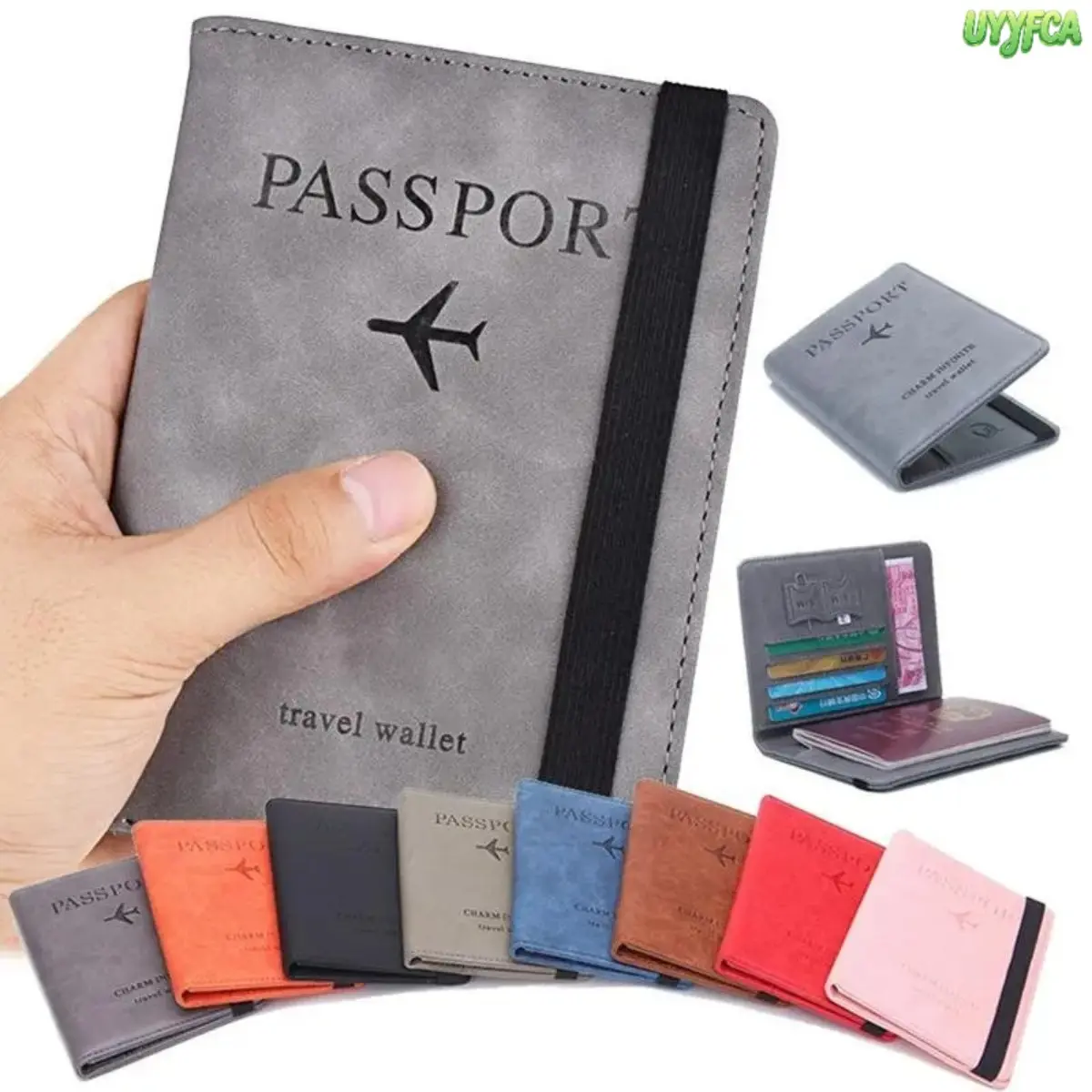 Premium Pu Leather Rfid Blocking Passport Cover, Multi‑Slot Travel Wallet With Elastic Strap, Secure Document Organizer For Cards, Sim Cards And Cash, Functional Accessory For International Trips And Daily Travel,back to school,back to school haul