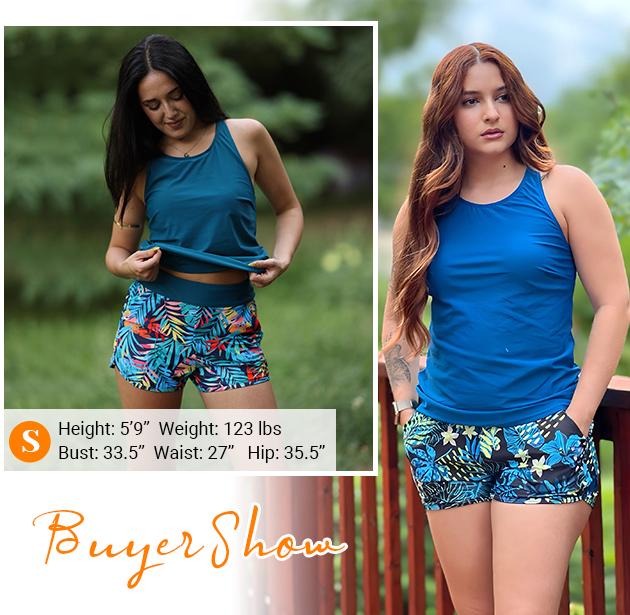 Daci Women Two Piece Tankini Swimsuits - Tummy Control Bathing Suits with Shorts 2026 High Neck Swimwear Two Side Pockets