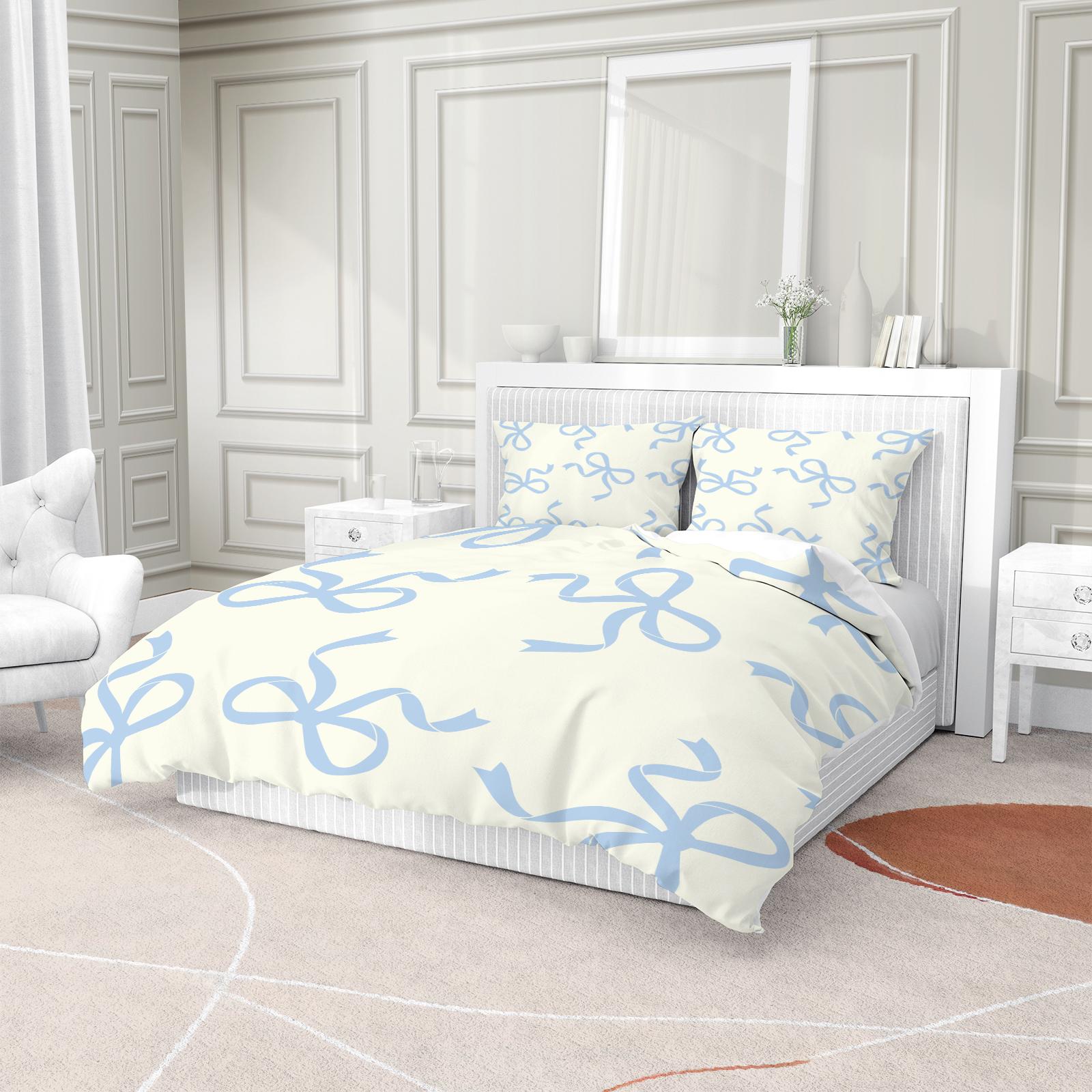 2/3Pcs Cute Bow Knot Duvet Cover Set, Pastel Ribbon Bedding for Bedroom, Warm Gift for Teen Girls and Women, Filling Not Included