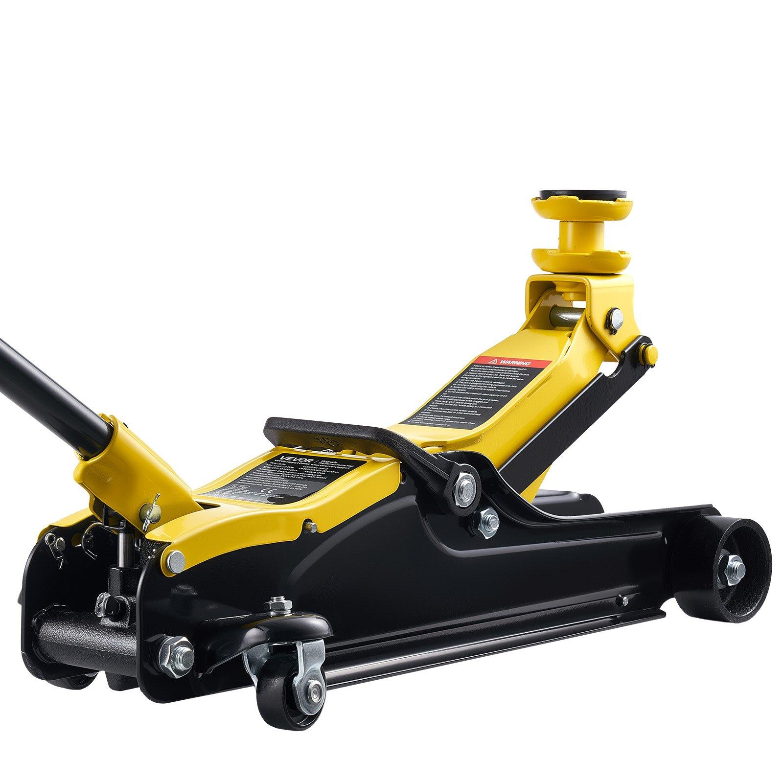VEVOR Low Profile Floor Jack, 2.5 Ton (5512 lbs) Capacity, Steel Racing Floor Jack with Single Piston Quick Lift Pump & SUV Adapters, Hydraulic Trolley Car Lift for Sedans, Lifting Range 3.3"-13.8" VEVOR Low Profile Floor Jack, 2.5 Ton (5512 lbs) Capacity, Steel Racing Floor Jack with Single Piston Quick Lift Pump & SUV Adapters, Hydraulic Trolley Car Lift for Sedans, Lifting Range 3.3"-13.8"
