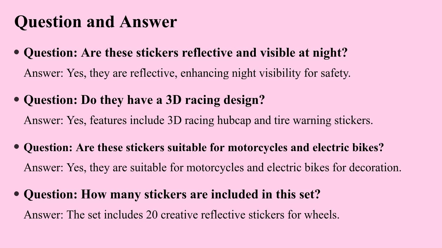 Car Wheel Reflective Stickers, Tire Warning Stickers, 3D Racing Hubcap Stickers, Anti-Collision Tape, Creative Motorcycle Decals, 20 Pieces