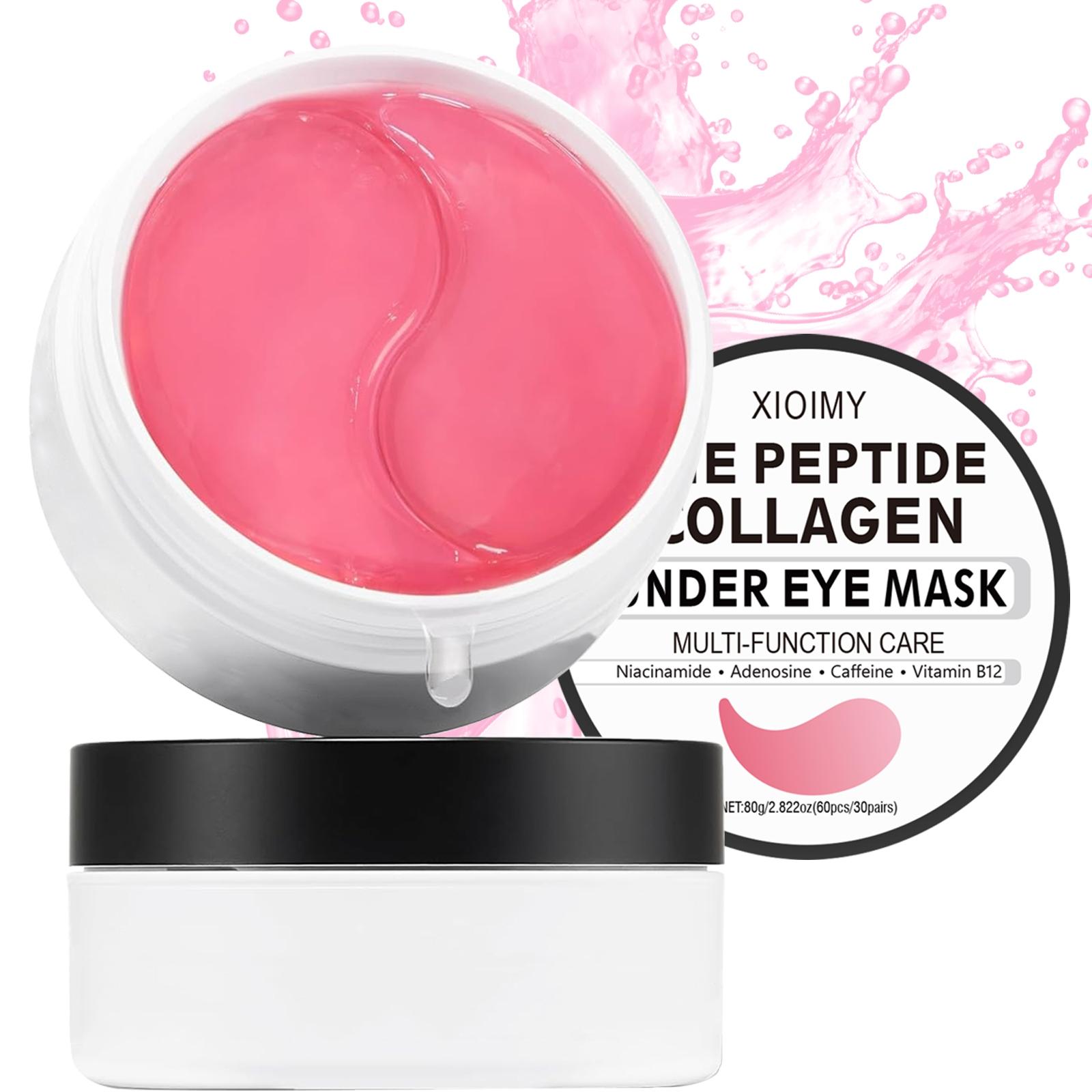 60pcs Collagen Eye Mask Under Eye Patches, Strong Hydration, Niacinamide & Caffeine Infused, Instant Lifting, Suitable for All Skin Types, Eyecare