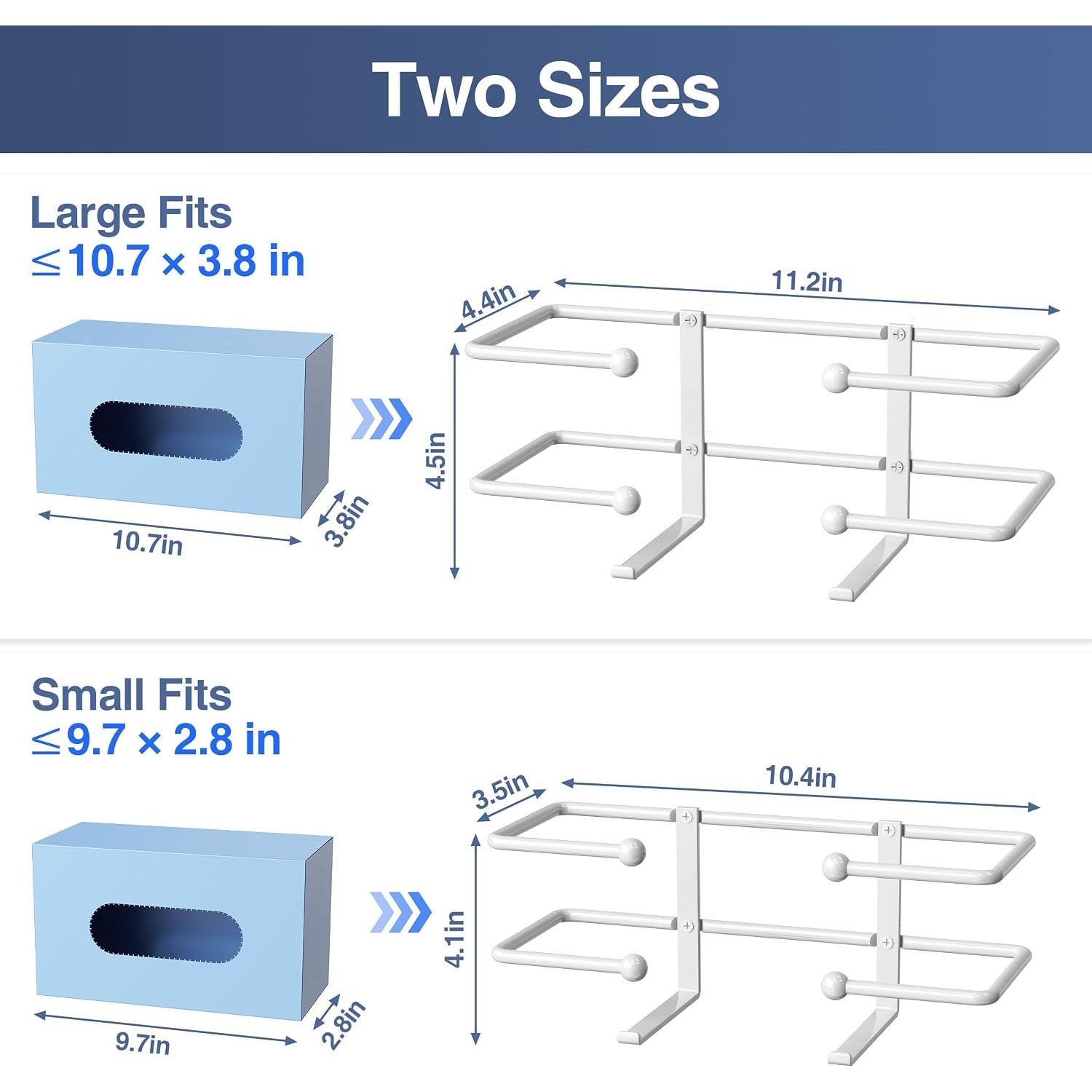 Glove Box Dispenser Wall Mount: White Glove Holder Organizer for Disposable Glove Box & Tissue Box - Glove Organizer  Wall in Lab, Kitchen, Bathroom, Garage