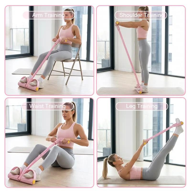 Elastic Abdominal Crunch Pull Rope Fitness Equipment, 8-Piece Resistance Bands, Home Gym Yoga Core Training, Durable Design