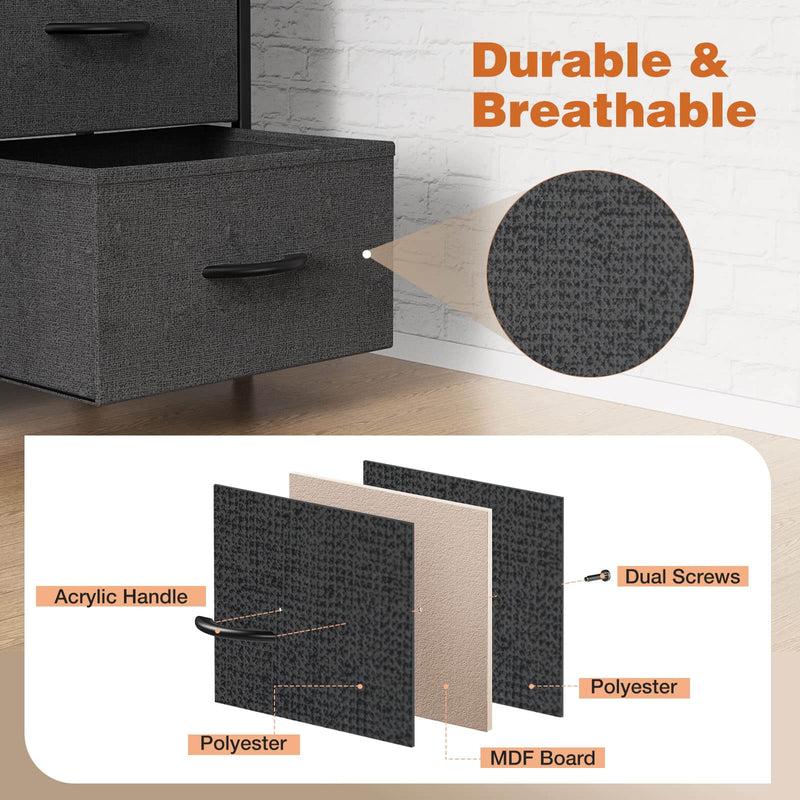 9 Drawer Dresser for Bedroom, Fabric Tall Dressers & Chests of Drawers, Organizer Storage Tower for Bedroom, Living Room, Hallway, Closet, Girls, Bedroom Furniture, Dresser Cabinet, Storage Shelf