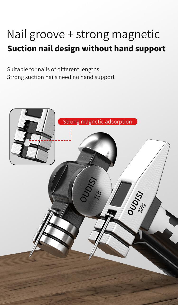OUDISI Multi-Function Mini Hammer Set, Industrial-Grade Manual Hammer, Portable Shock-Absorbing Short-Handle Mini Hammer, Ideal for Woodworking, Household Use, Construction, Automotive Emergency Escape, and DIY Projects