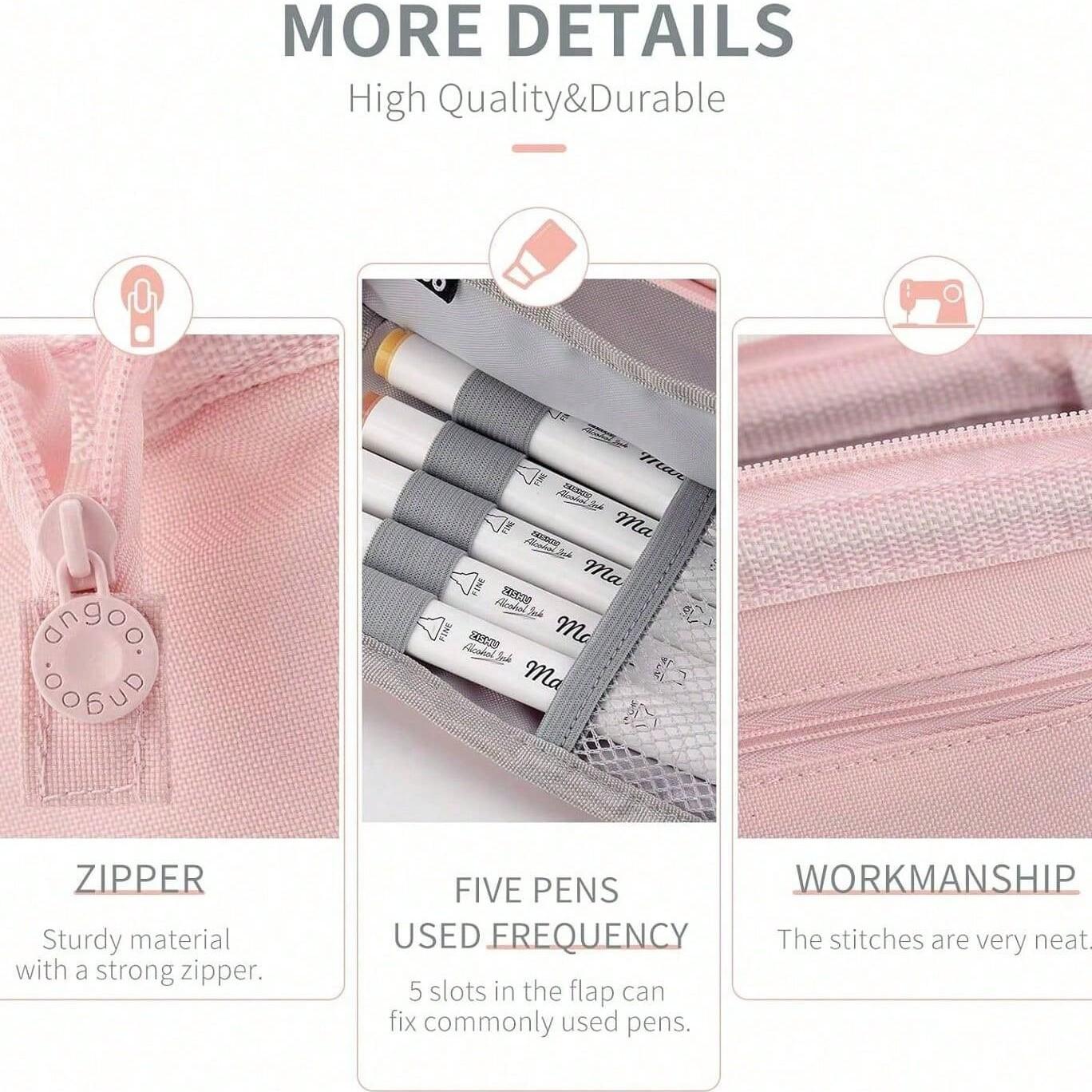 56 Pcs Aesthetic School Supplies, Cute Pencil Case, 12 Pastel Highlighters, 7 Ink Gel Pens, 6 Mechanical Pencils 0.5mm, Office & College Essentials