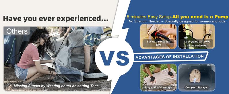 SENLEETO 8-10 Person Instant Cabin Tent - 129 Sq Ft 4-Season Family Tent, 5-Min Setup with Stove Jack Port & Skylight, Waterproof for Camping