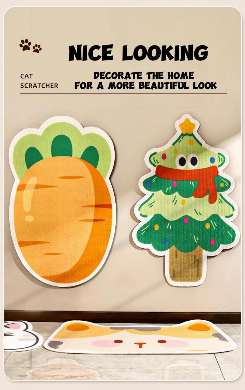 【Buy 1, Get Free Toy Mouse!】Wall Mounted Cat Scratching Board Thickened Durable Wear Resistant Protects Furniture from Cat Scratching Suitable for walls Sofas Cabinets Doors Glass Personalized Cat Tree Tower Cat toy mouse Pet supplies Scratcher